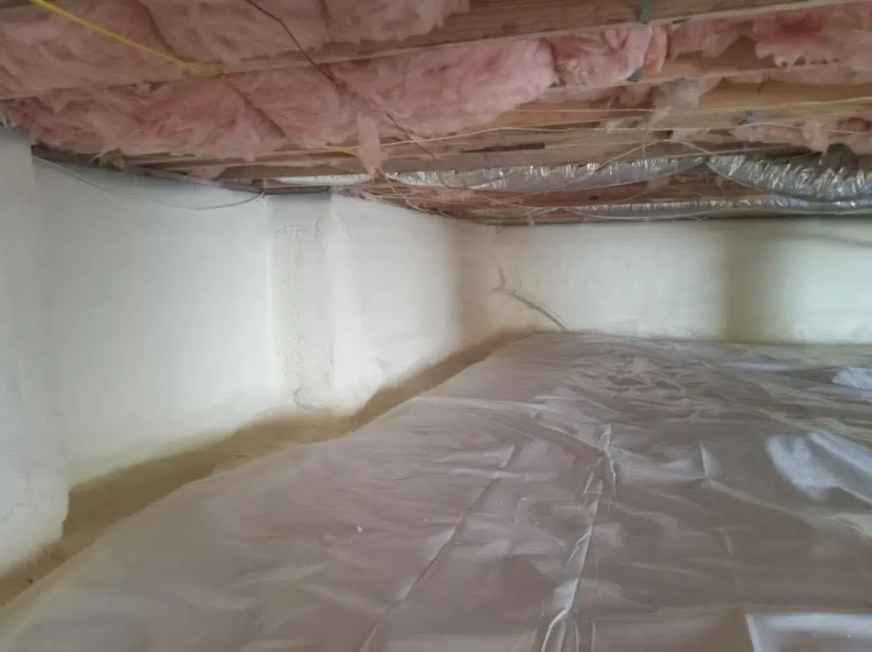 Crawl space encapsulation with closed-cell spray foam for Spray Foam Roofing Repair in Bloomington
